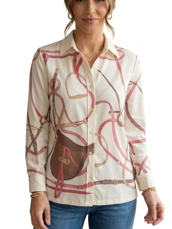 J Mclaughlin Tops - J. McLaughlin NEW Rope Equestrian Catalina Cloth long Sleeve Betty knit Shirt, M